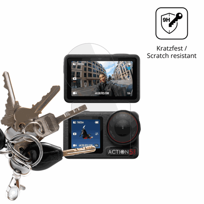 dipos Displayschutz für DJI Osmo Action 5 Pro, transparente Oberfläche, perfekte Passform auch für die Rundungen