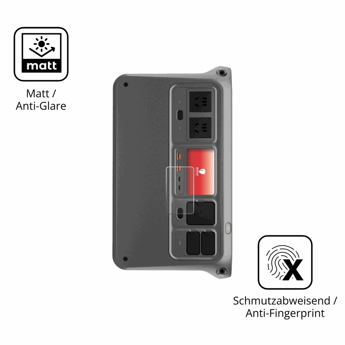 Dünne und entspiegelnde Folie passend zugeschnitten für DJI Power 1000 V2
