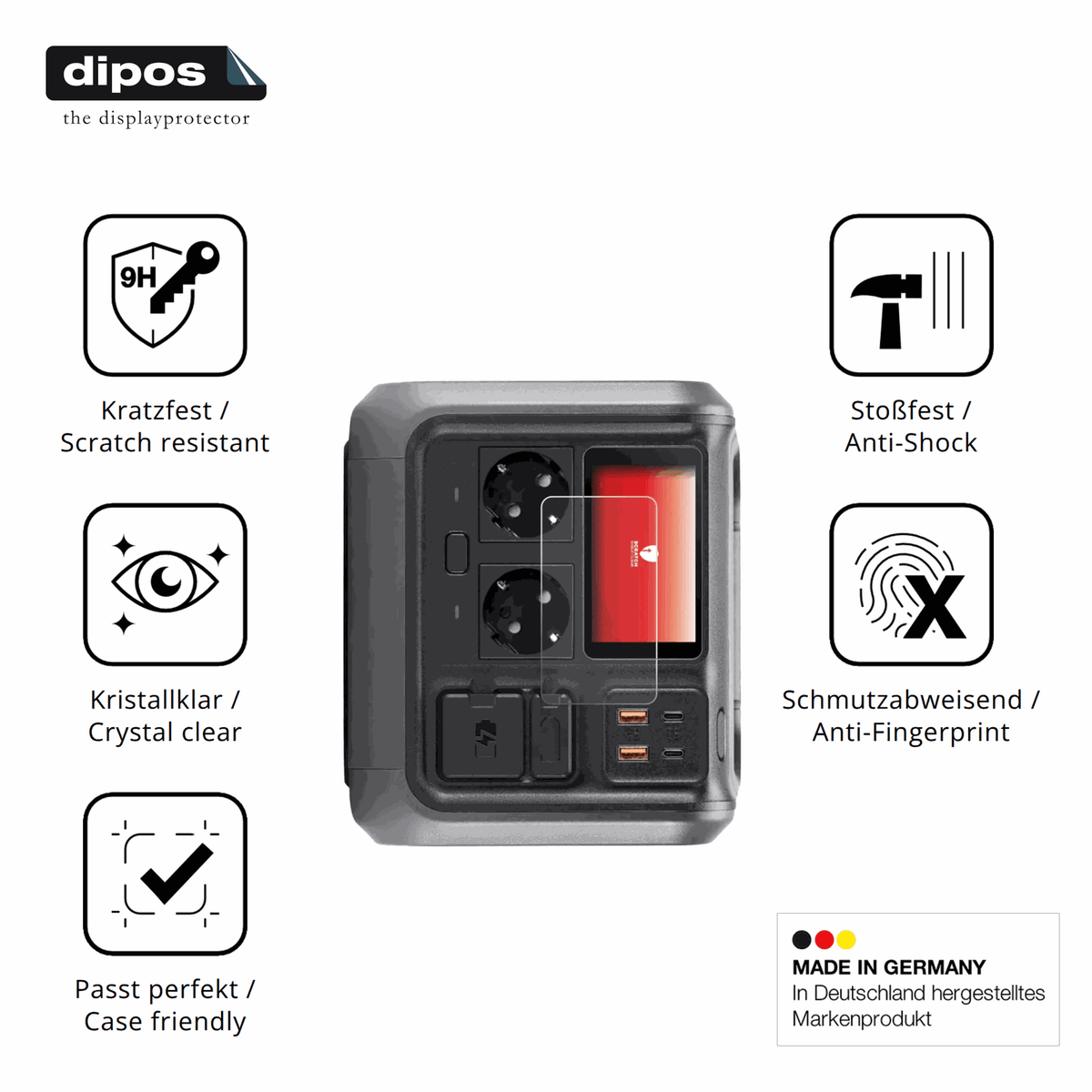 Displayschutz hergestellt in Deutschland, höchste Qualität made in Germany