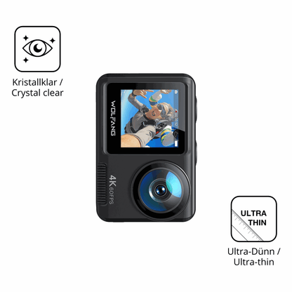 Dünne und klare Folie passend zugeschnitten für DoeDoefong 4K Action Cam