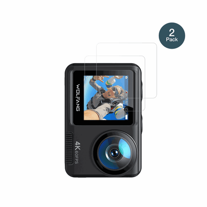 DoeDoefong4K Action Cam mit aufgebrachter dipos Flex Schutzfolie, glasklare Darstellung ohne Einschränkungen