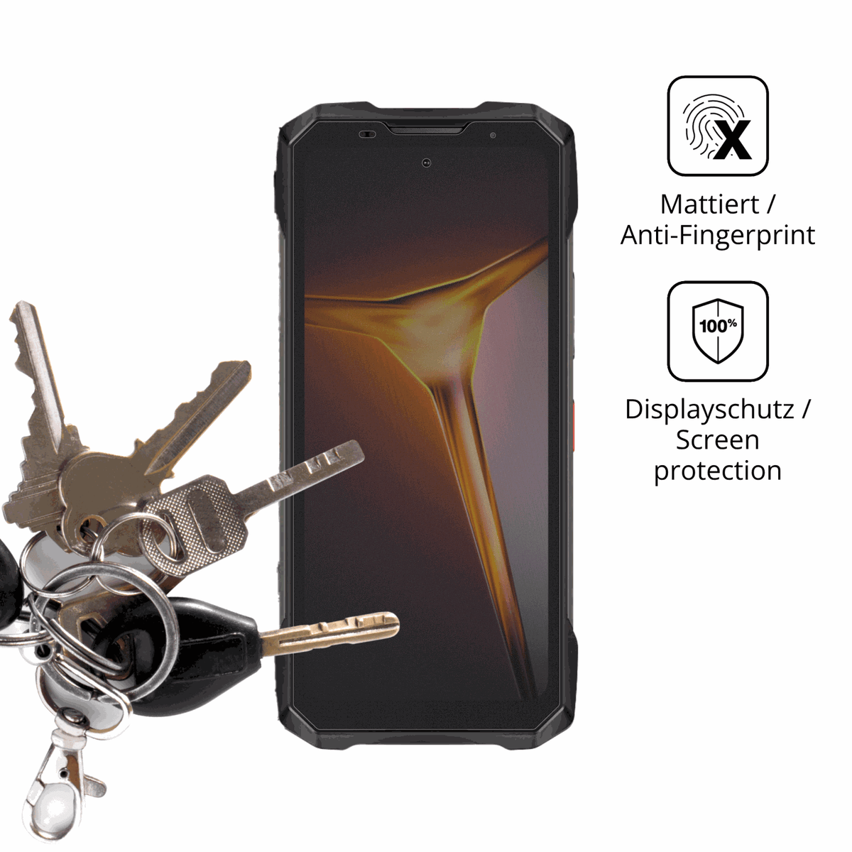 dipos Displayschutz für Doogee V Max 2 Pro, mattierte Oberfläche, Blickschutzfilter und perfekter Passform
