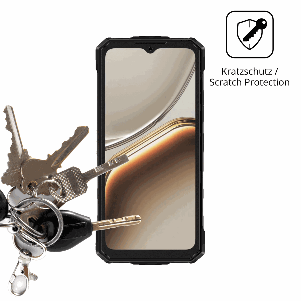 Schutz gegen Kratzer auf dem DOOGEE Fire 5 Pro Glas durch Schlüssel oder Ähnliches