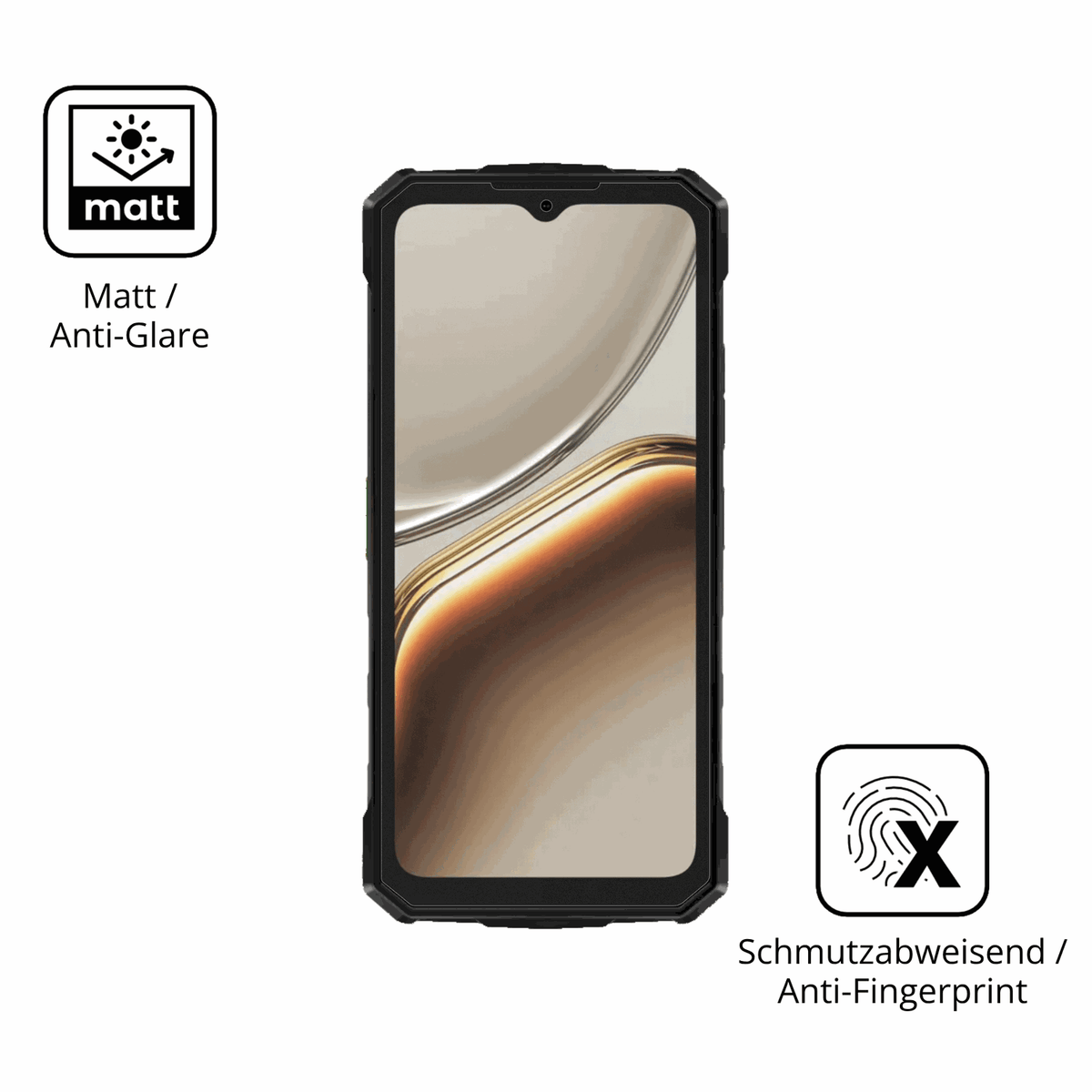 Dünne und entspiegelnde Folie passend zugeschnitten für DOOGEE Fire 5 Pro