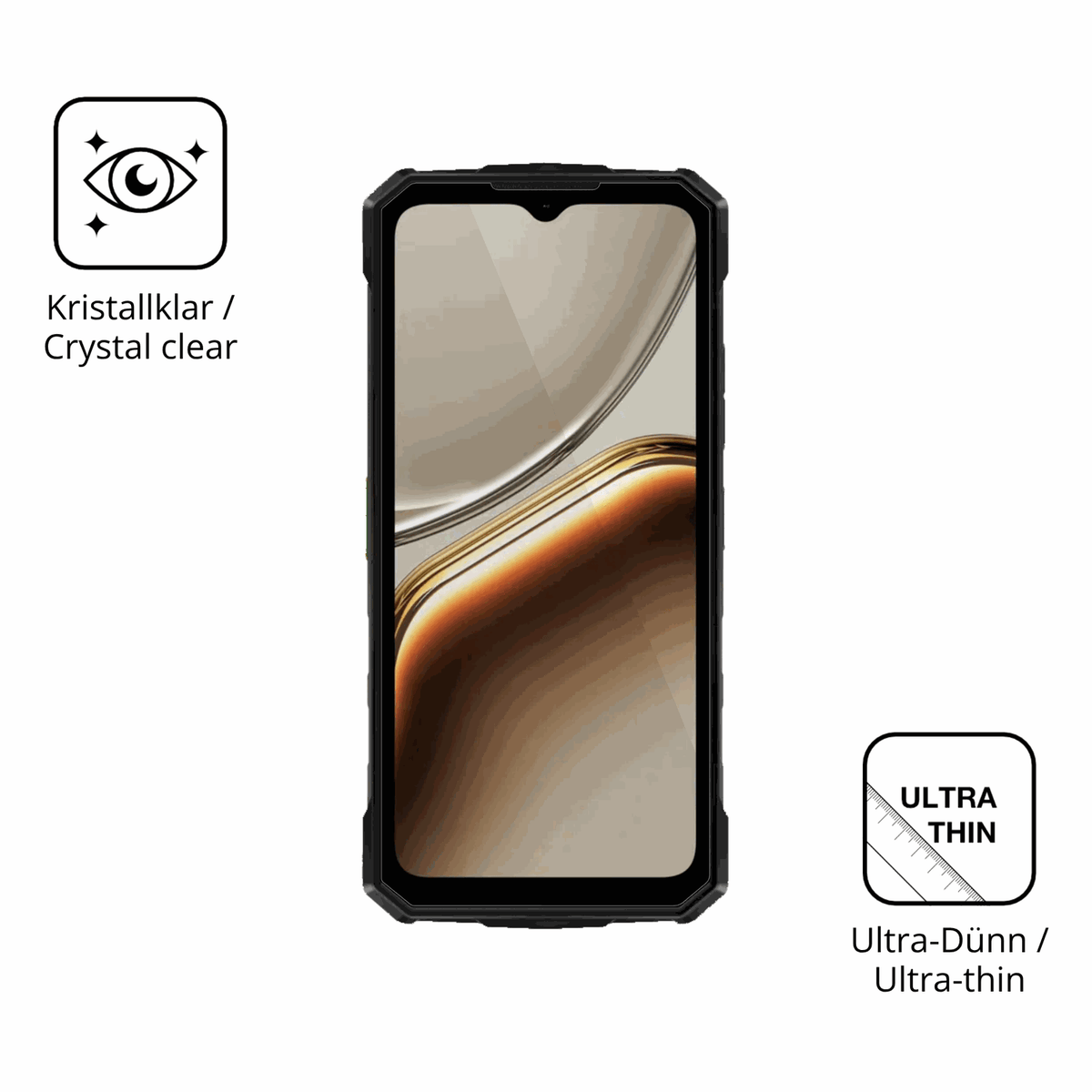 Dünne und klare Folie passend zugeschnitten für DOOGEE Fire 5 Pro