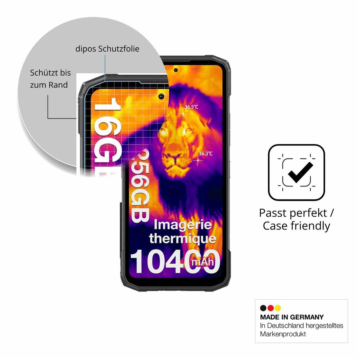 Besonders flexibler Displayschutz mit Anti-Shock-Schicht im Materialmix