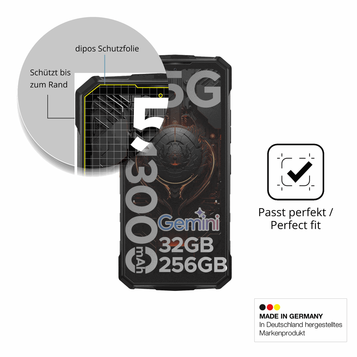 Schutz gegen Kratzer auf dem DOOGEE Fire 7 Pro Glas durch Schlüssel oder Ähnliches