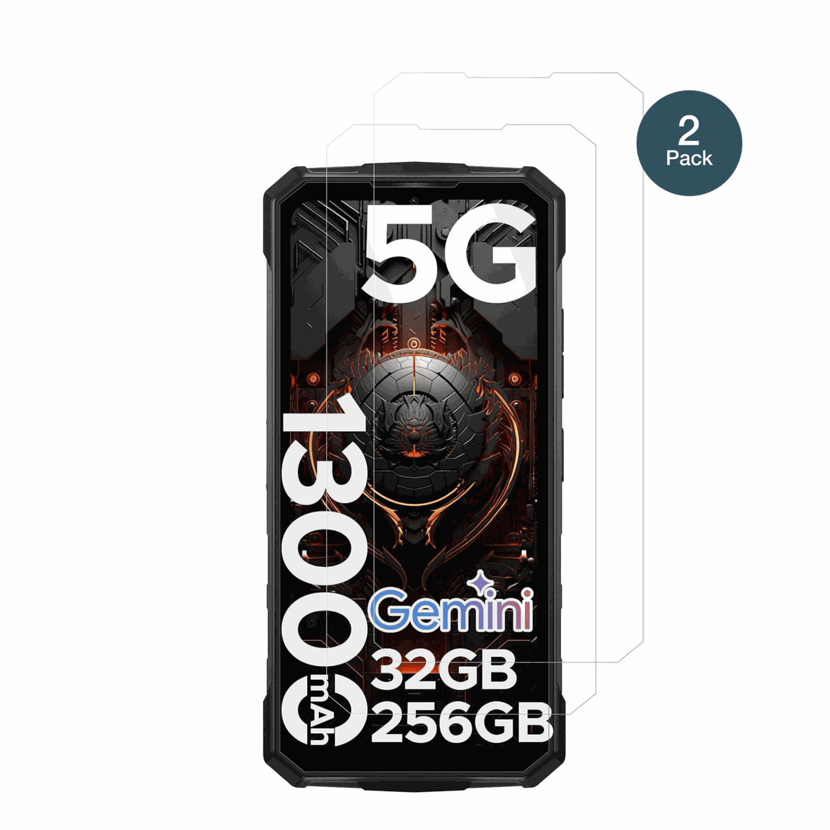 DOOGEEFire 7 Pro mit aufgebrachter dipos Flex Schutzfolie, glasklare Darstellung ohne Einschränkungen