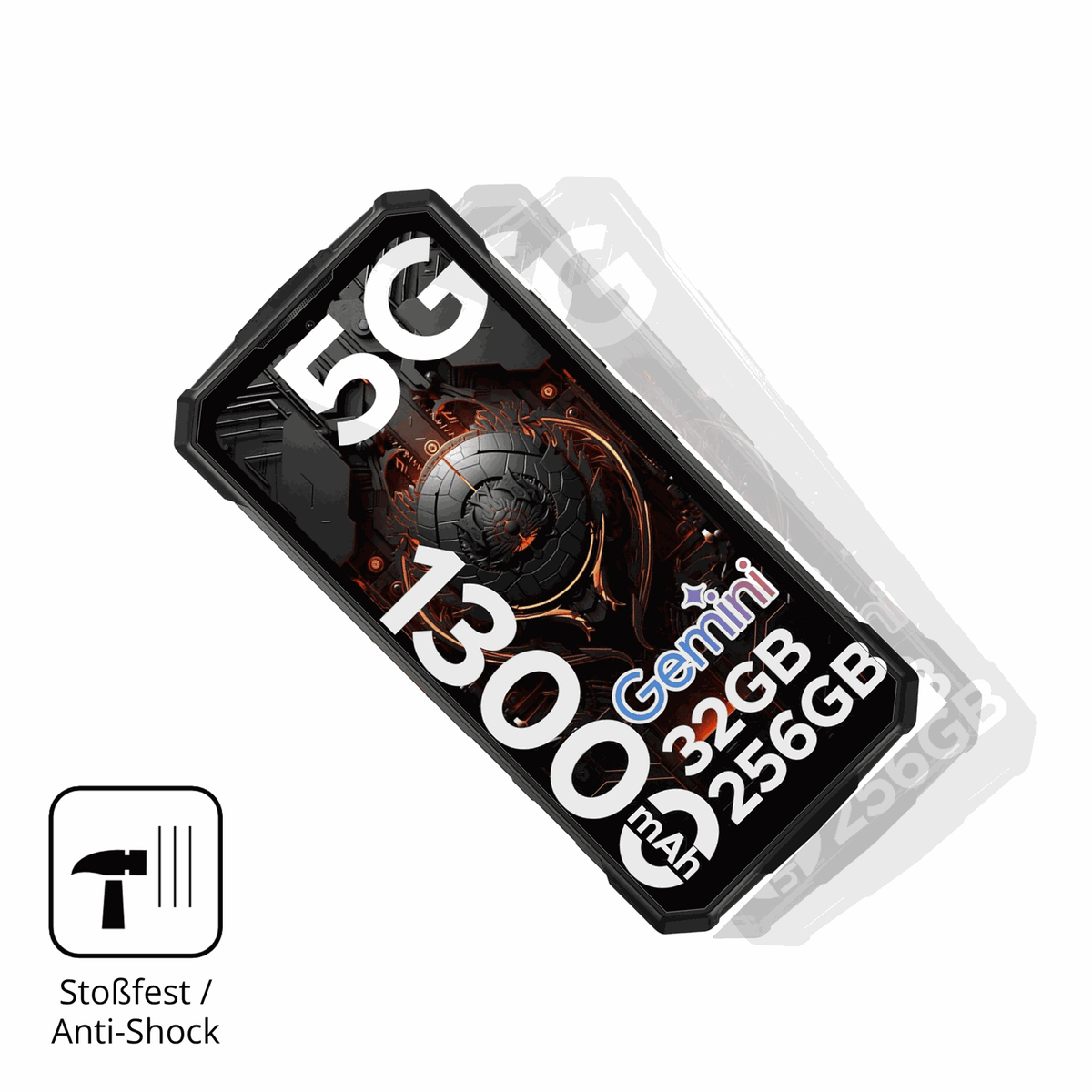 Schutz gegen Kratzer auf dem DOOGEE Fire 7 Pro Glas durch Schlüssel, Stöße gegen die Tischkante oder Stürze