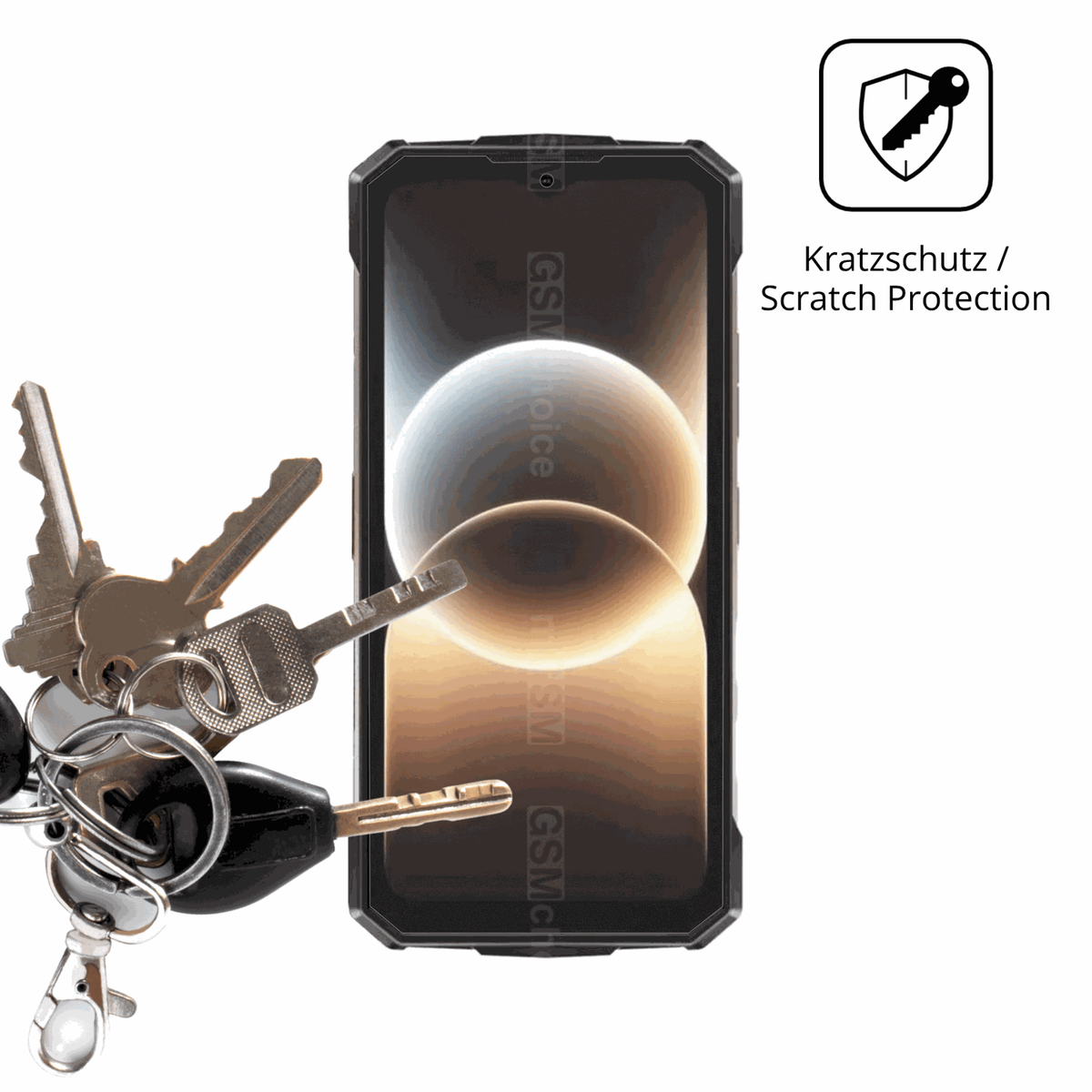 Schutz gegen Kratzer auf dem Doogee Fire 7 Ultra Glas durch Schlüssel oder Ähnliches
