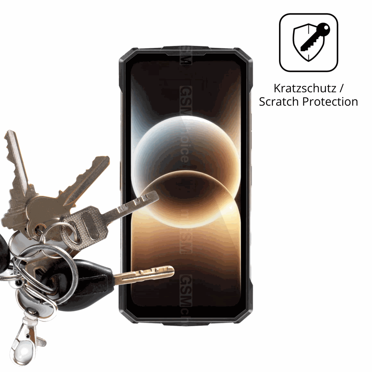 Schutz gegen Kratzer auf dem Doogee Fire 7 Ultra Glas durch Schlüssel oder Ähnliches