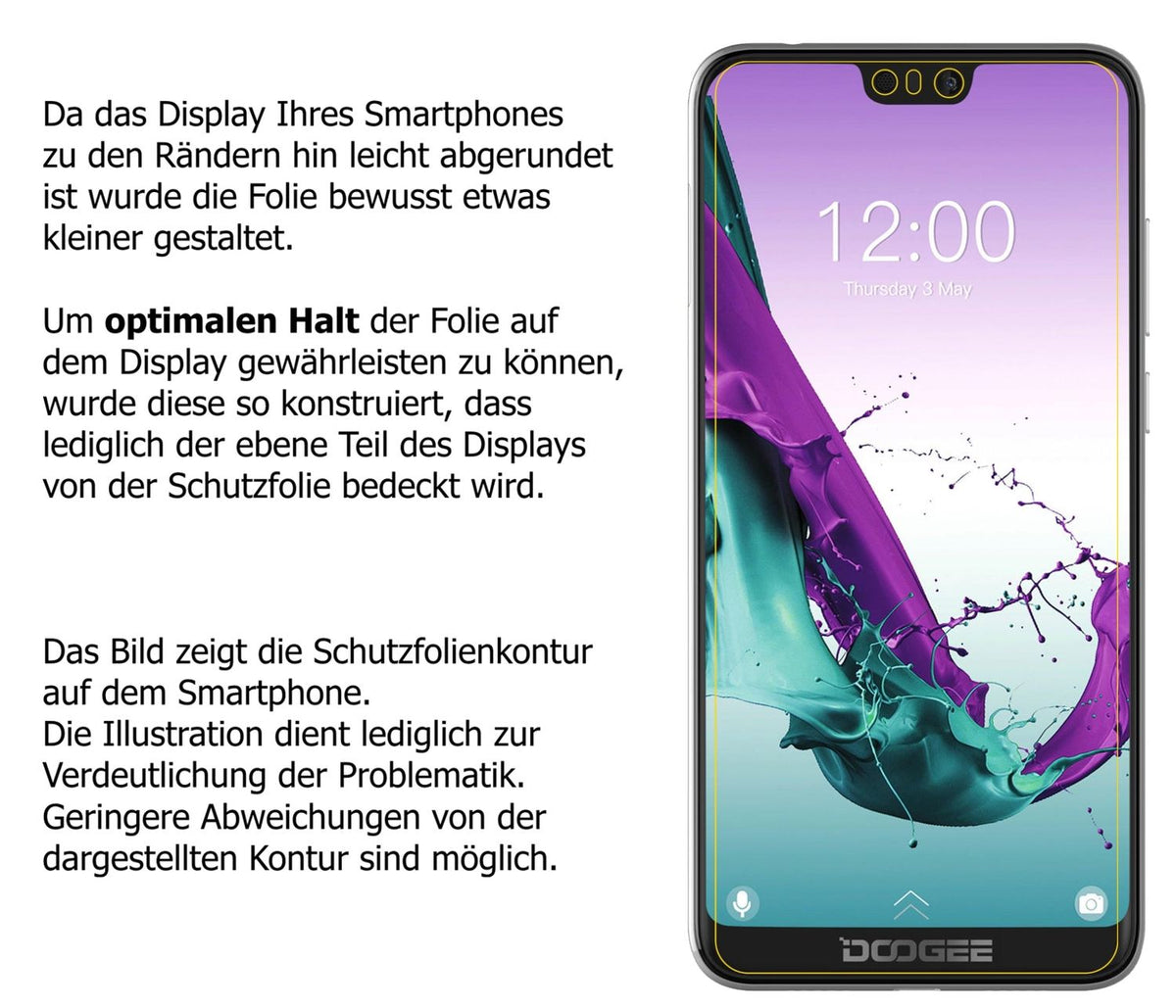 Dünne und klare Folie passend zugeschnitten für Doogee N10