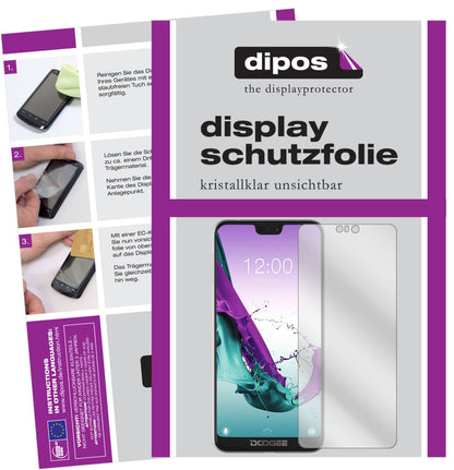 Klare Displayschutzfolie von dipos passend für Doogee N10, präziser Zuschnitt und blasenfrei montiert
