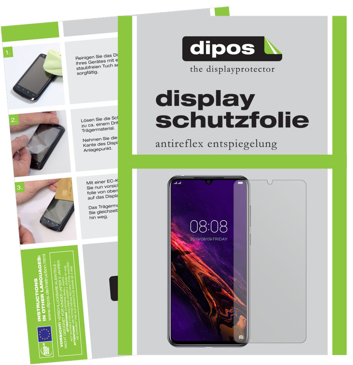 Matte Displayschutzfolie von dipos passend für Doogee N20, präziser Zuschnitt und blasenfrei montiert