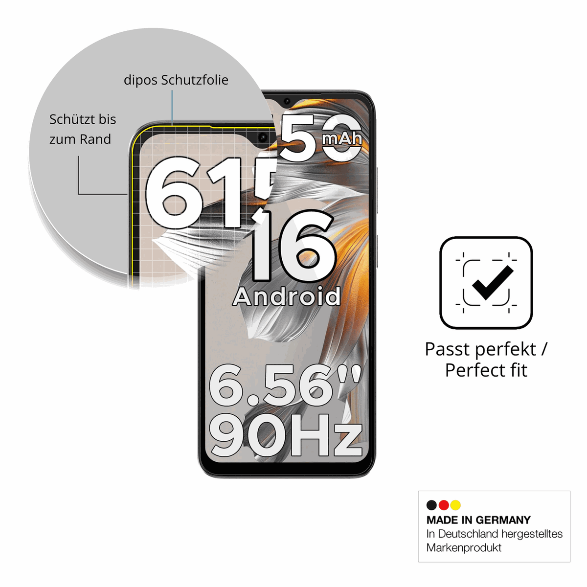2x 3D Full Cover Schutzfolie für Doogee Note 56