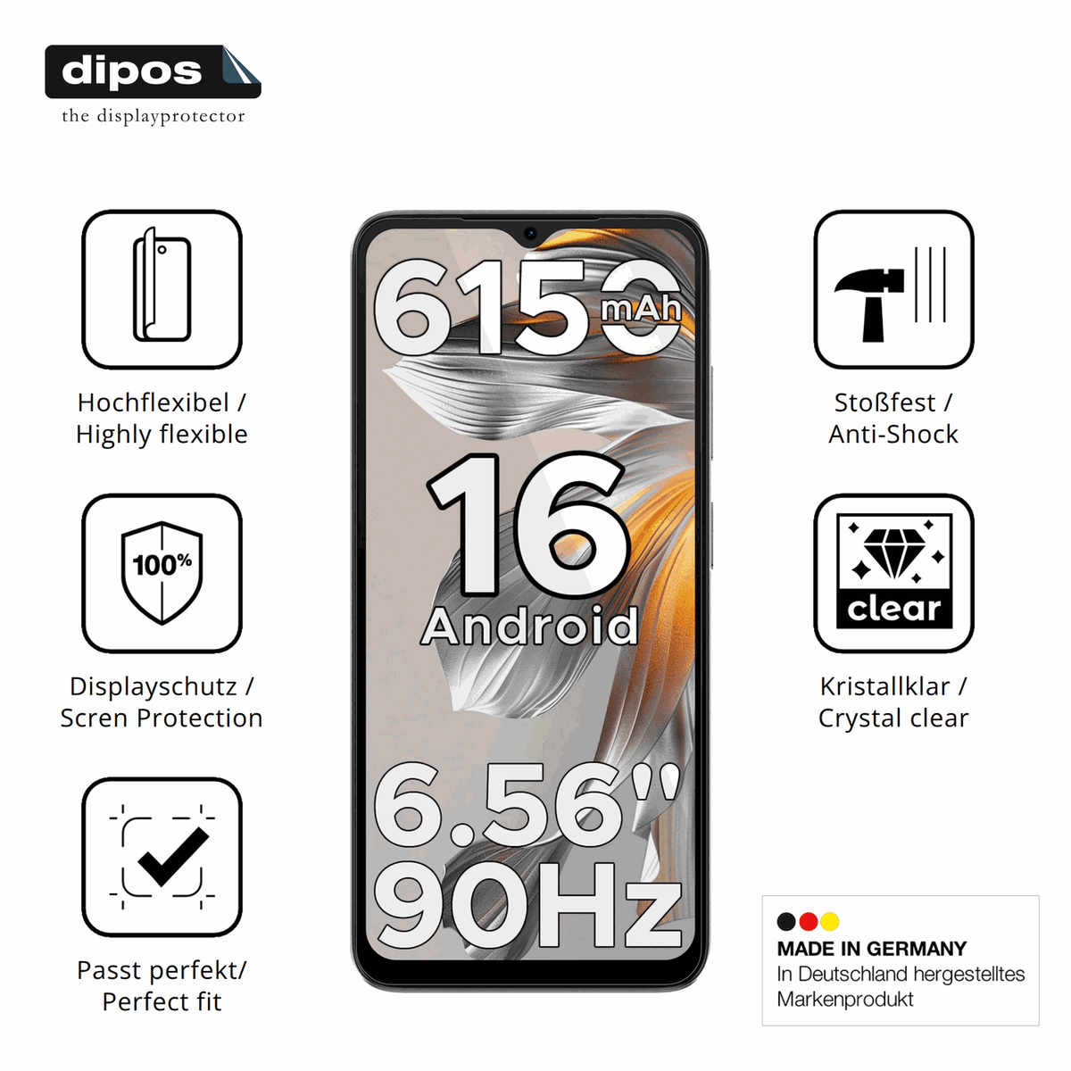 2x 3D Full Cover Schutzfolie für Doogee Note 56