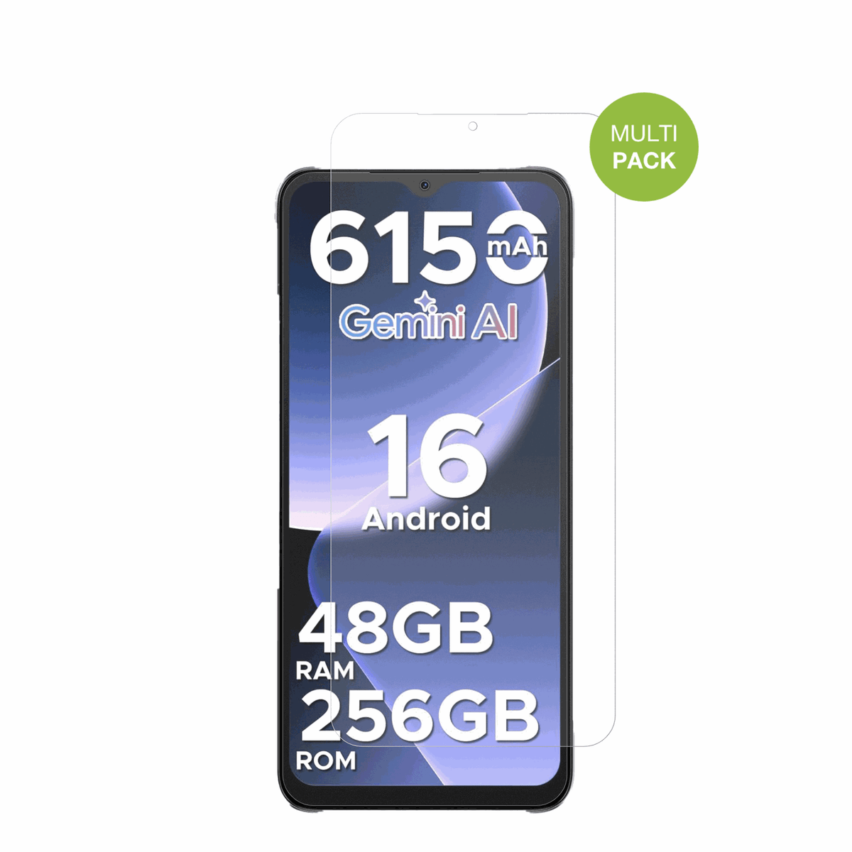 DOOGEENote 56 Plus mit aufgebrachter dipos Displayschutzfolie, die lästige Fingerabdrücke minimiert