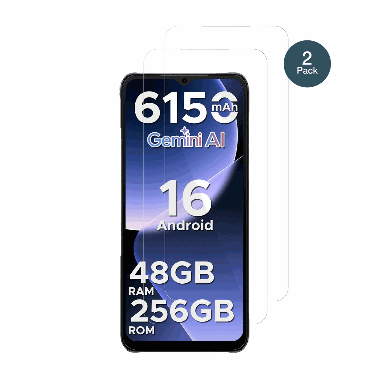 DOOGEENote 56 Plus mit aufgebrachter dipos Flex Schutzfolie, glasklare Darstellung ohne Einschränkungen