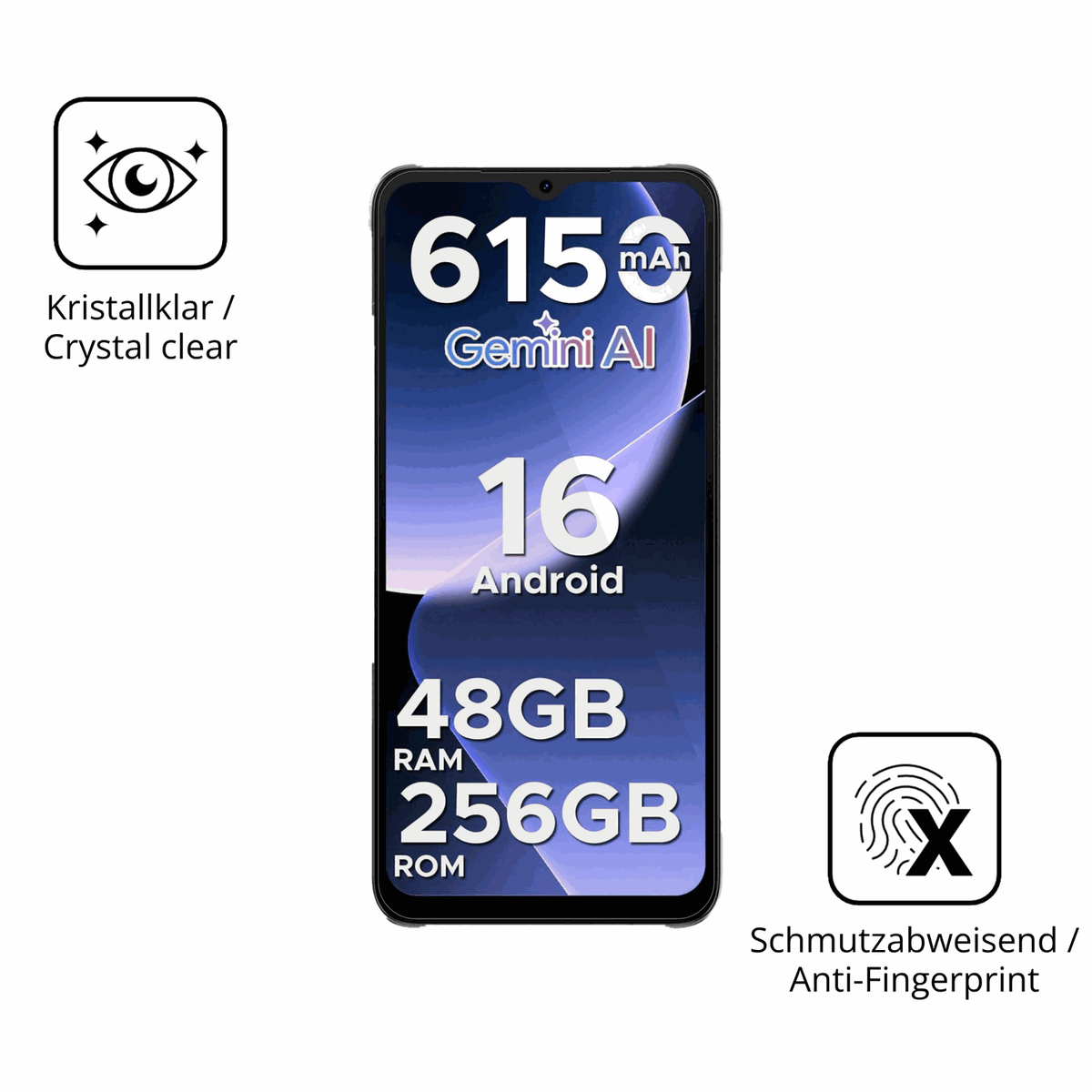 Flexible TPU-Folie passend zugeschnitten für DOOGEE Note 56 Plus, vollständige Abdeckung