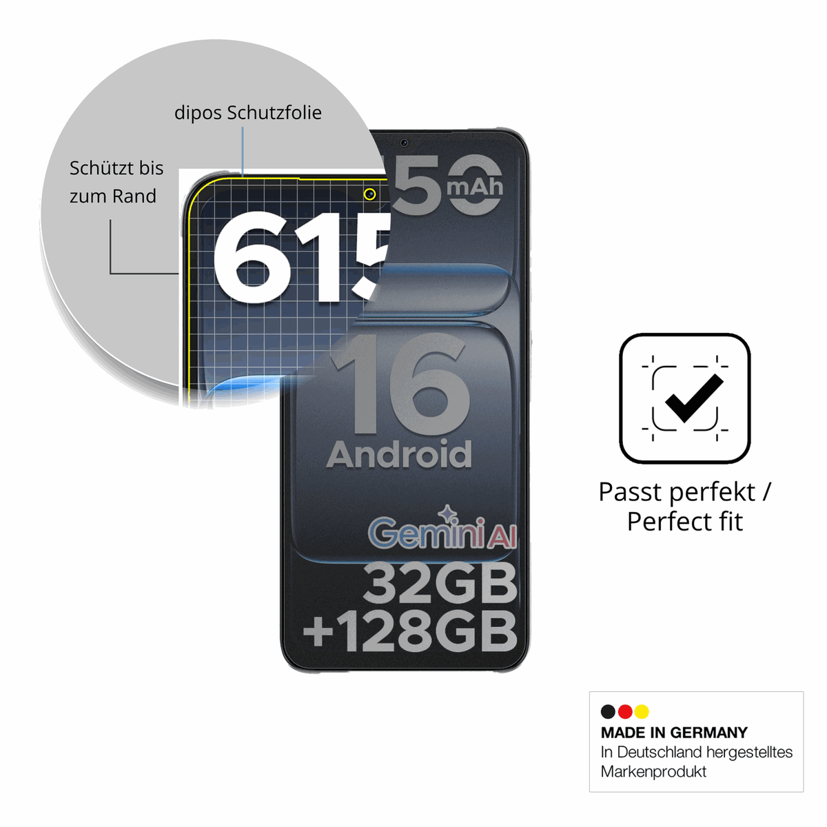 Schutz gegen Kratzer auf dem DOOGEE Note 56 Pro Glas durch Schlüssel oder Ähnliches