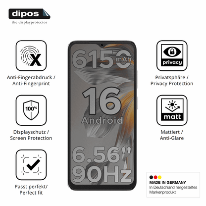 Privatsphäre-Schutz durch Sichtschutz-Folie passend zugeschnitten für DOOGEE Note 56X