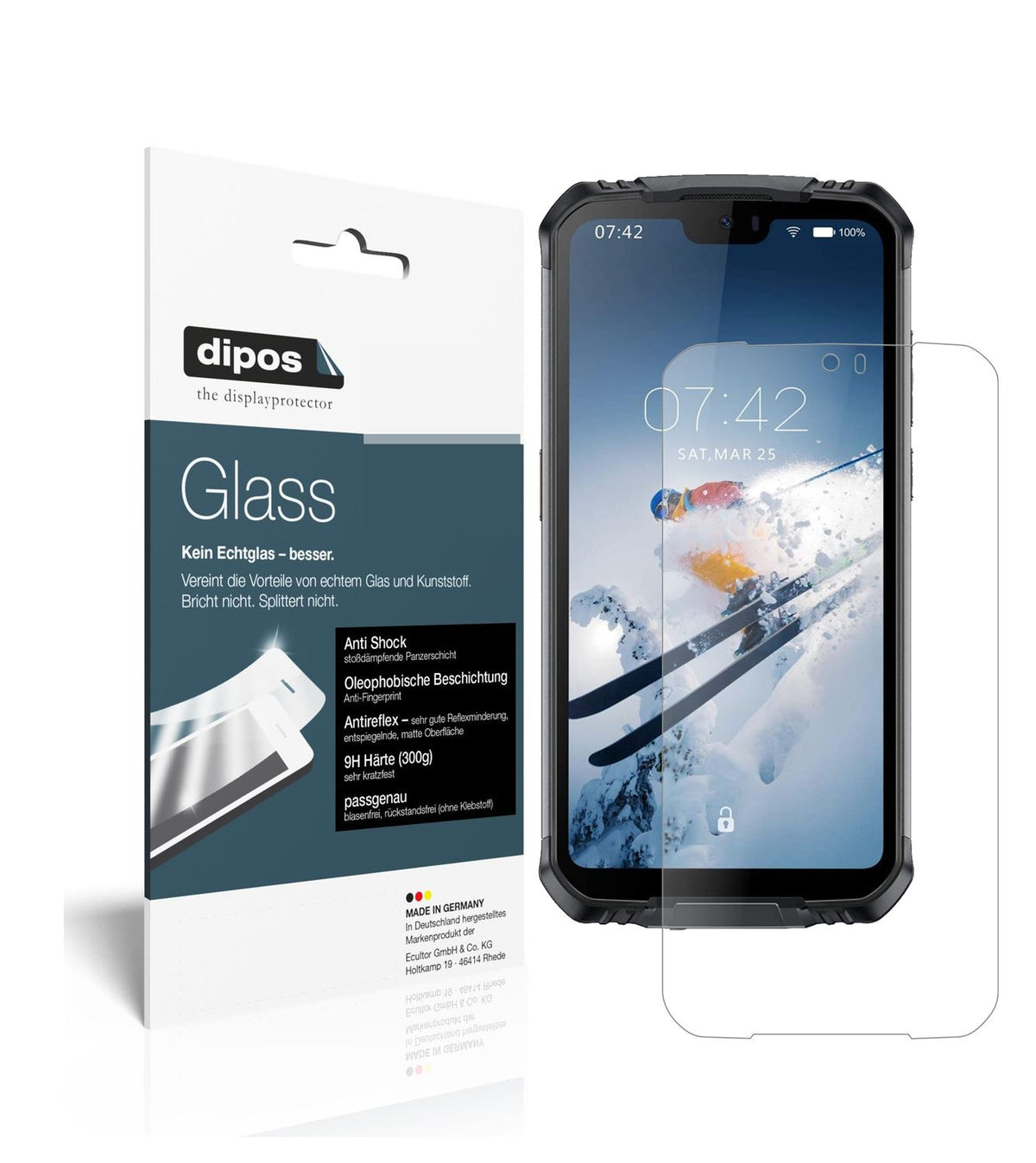 Matte Displayschutzfolie von dipos passend für Doogee S88 Pro, 9H kratzfest und blasenfrei montiert