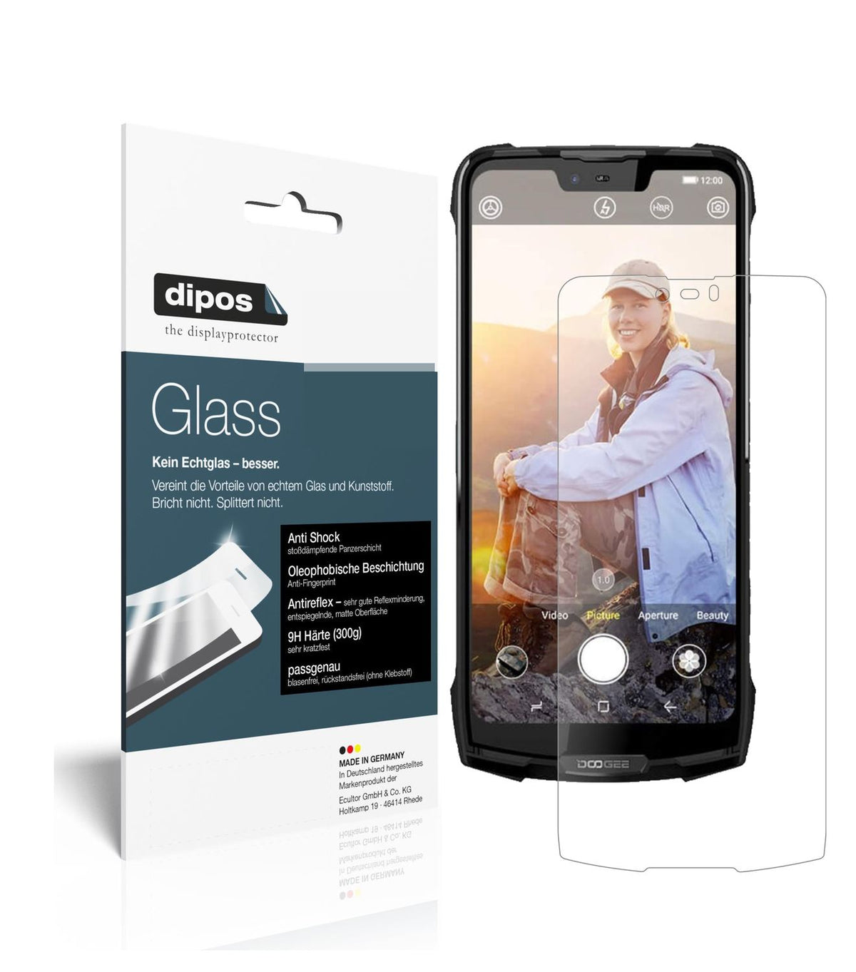 Matte Displayschutzfolie von dipos passend für Doogee S90 Pro, 9H kratzfest und blasenfrei montiert
