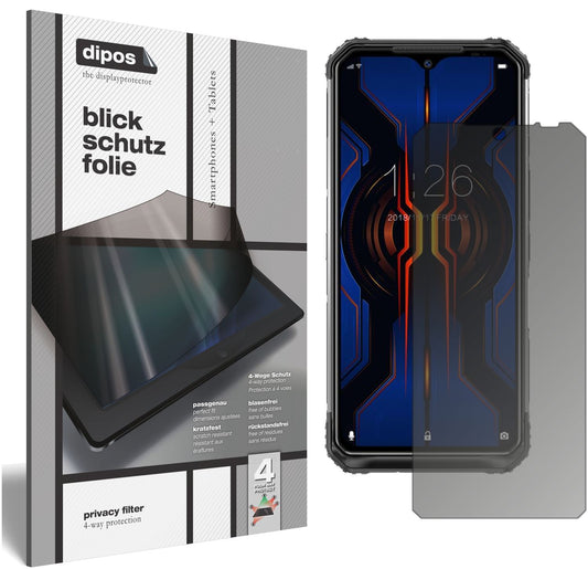 Blickschutzfolie von dipos passend für Doogee S95 Pro, präziser Zuschnitt und blasenfrei montiert