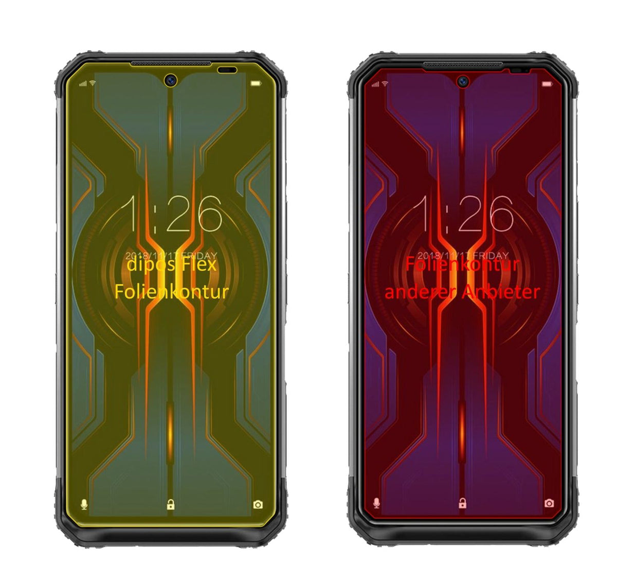 3x 3D Full Cover Schutzfolie für Doogee S95 Pro