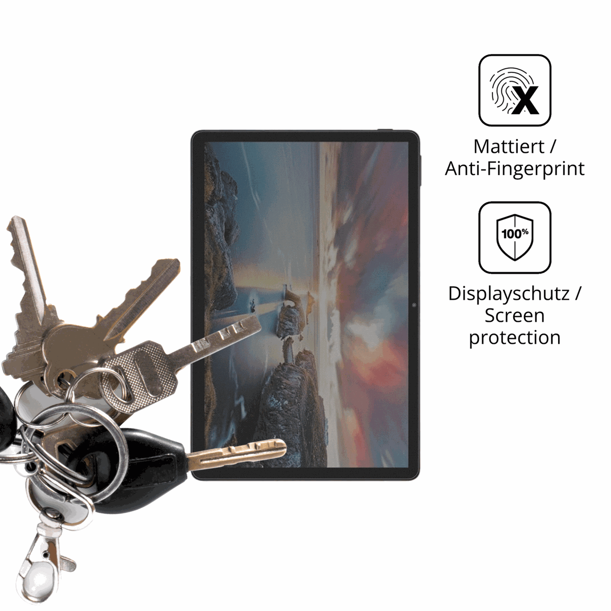 dipos Displayschutz für DOOGEE Tab A9 Pro, mattierte Oberfläche, Blickschutzfilter und perfekter Passform