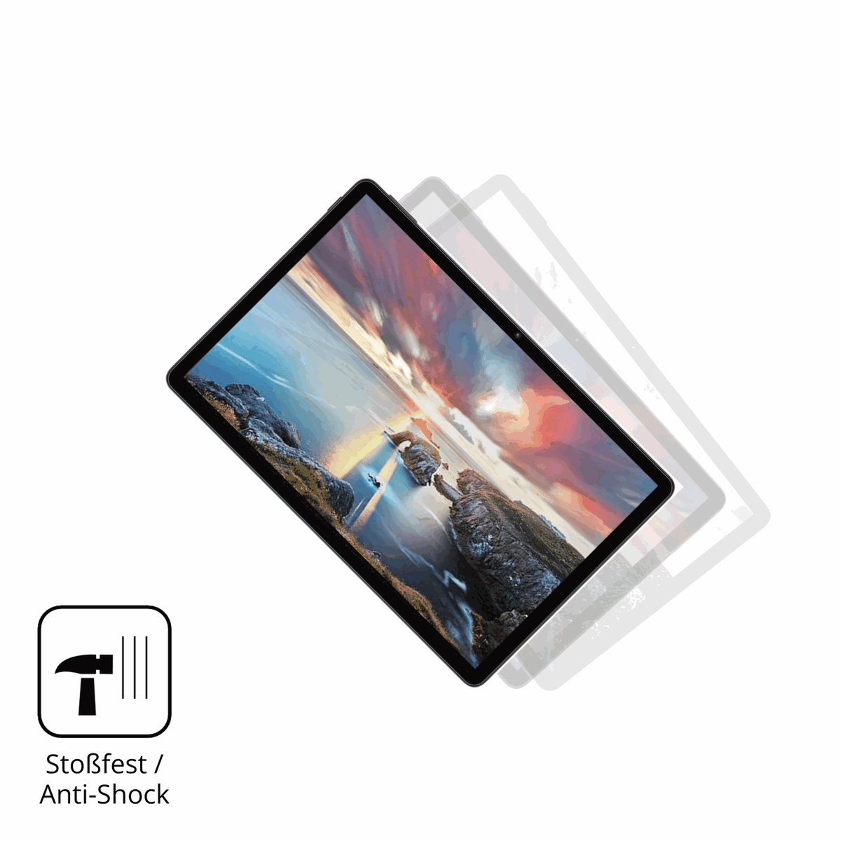 Schutz gegen Kratzer auf dem DOOGEE Tab A9 Pro Glas durch Schlüssel, Stöße gegen die Tischkante oder Stürze
