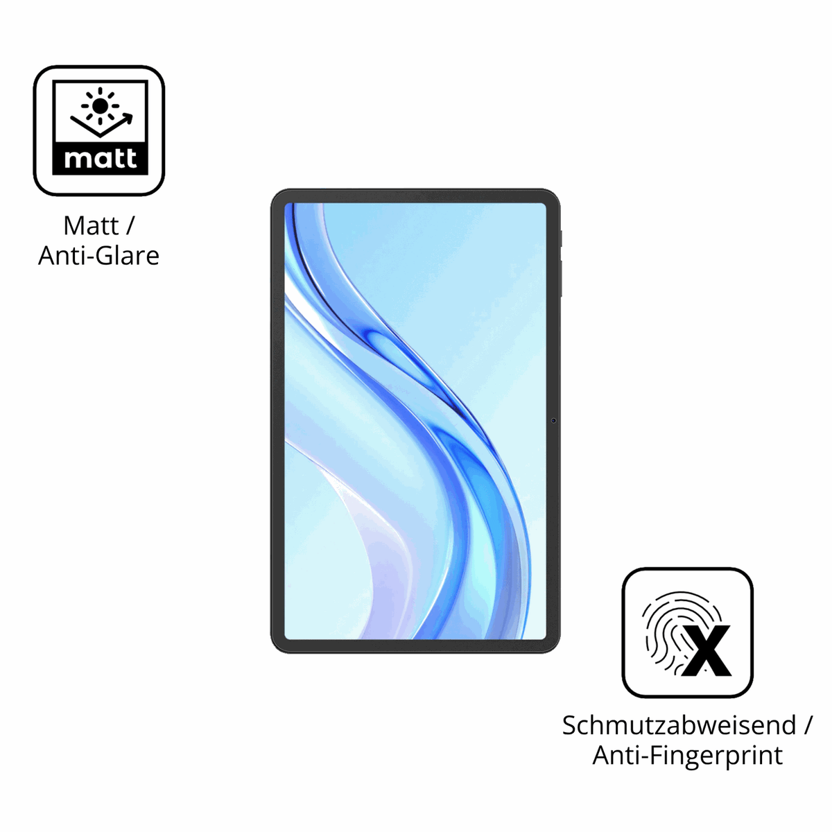 Dünne und entspiegelnde Folie passend zugeschnitten für Doogee Tab E3 Plus