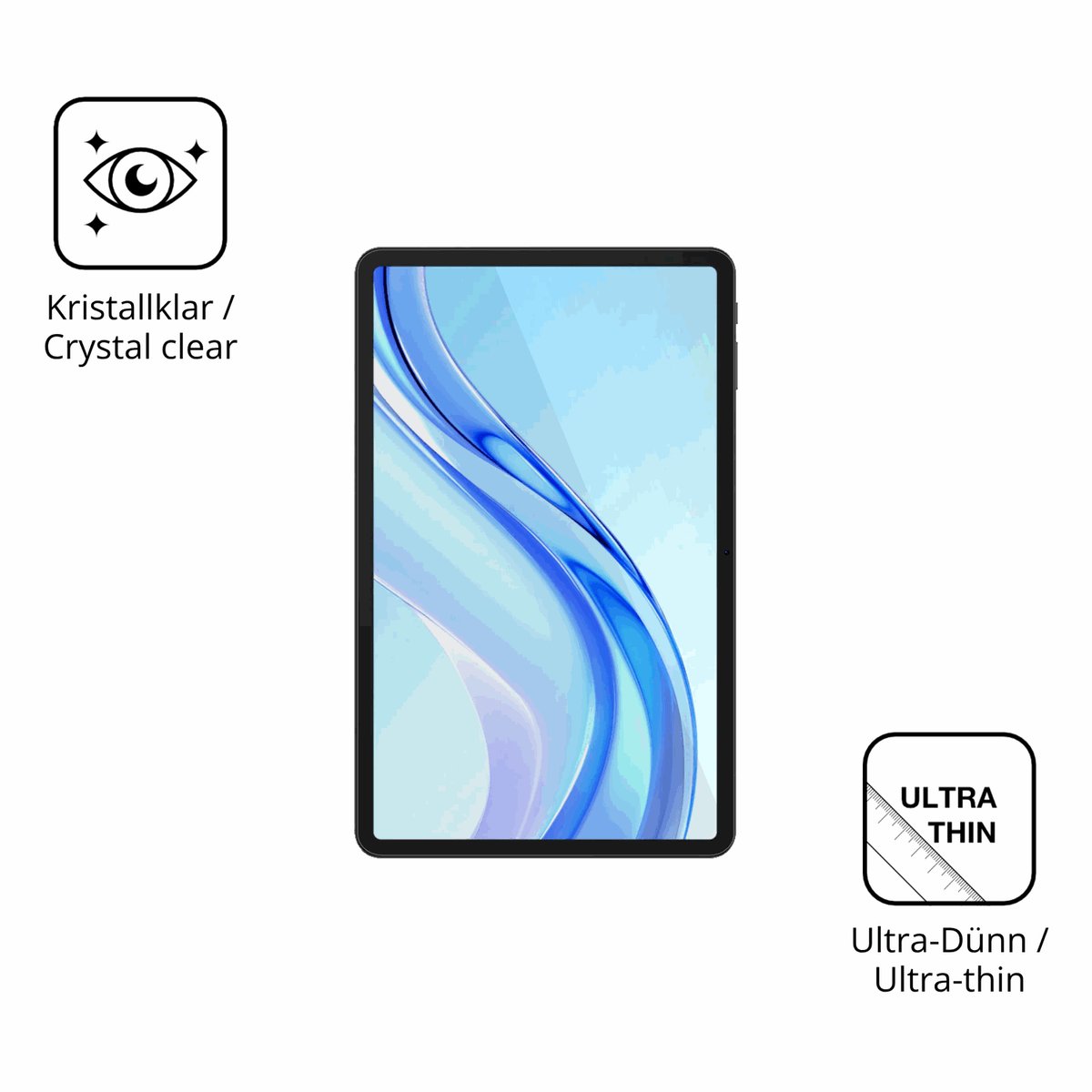 Dünne und klare Folie passend zugeschnitten für Doogee Tab E3 Plus