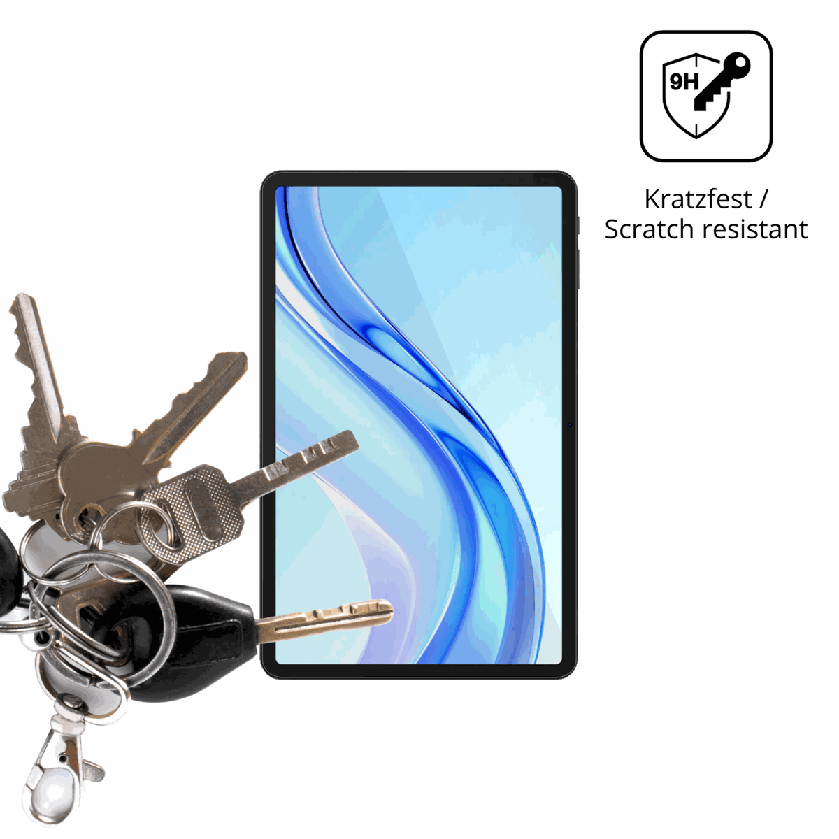 dipos Displayschutz für Doogee Tab E3 Plus, transparente Oberfläche, perfekte Passform auch für die Rundungen