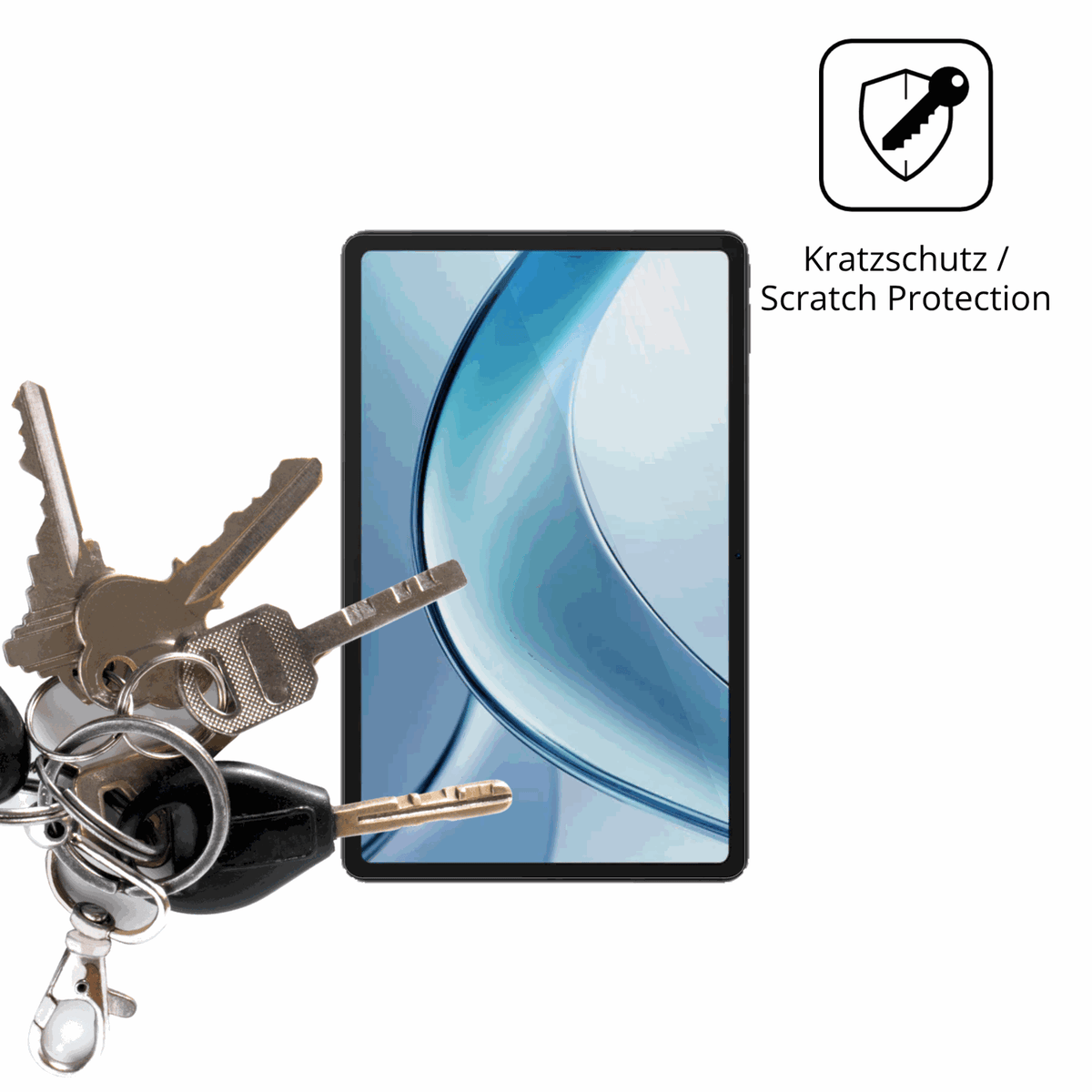 Schutz gegen Kratzer auf dem Doogee Tab G5 Glas durch Schlüssel oder Ähnliches