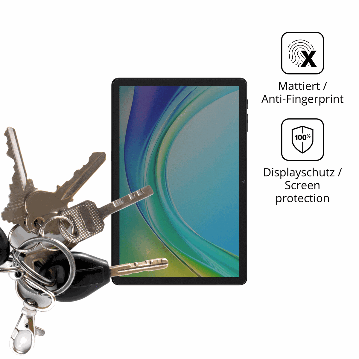 dipos Displayschutz für Doogee Tab G6 Pro, mattierte Oberfläche, Blickschutzfilter und perfekter Passform