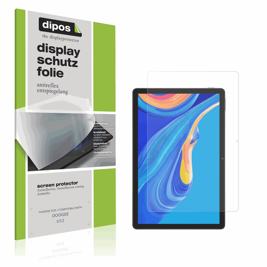 Matte Displayschutzfolie von dipos passend für DOOGEE U12, präziser Zuschnitt und blasenfrei montiert