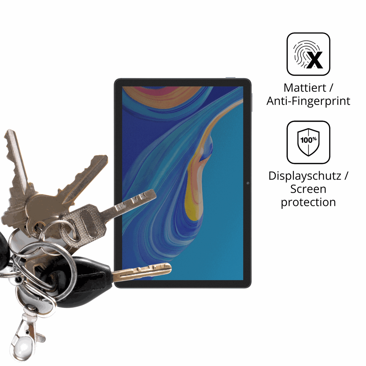 dipos Displayschutz für DOOGEE U12, mattierte Oberfläche, Blickschutzfilter und perfekter Passform