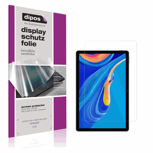 Klare Displayschutzfolie von dipos passend für DOOGEE U12, präziser Zuschnitt und blasenfrei montiert
