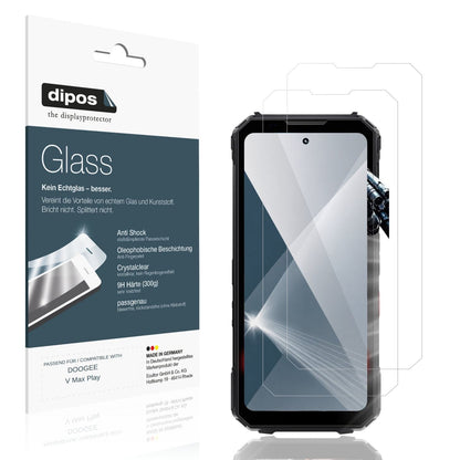 Klare Displayschutzfolie von dipos passend für DOOGEE V Max Play, 9H kratzfest und blasenfrei montiert