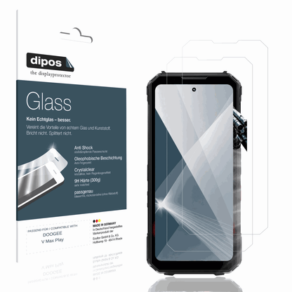 Klare Displayschutzfolie von dipos passend für DOOGEE V Max Play, 9H kratzfest und blasenfrei montiert