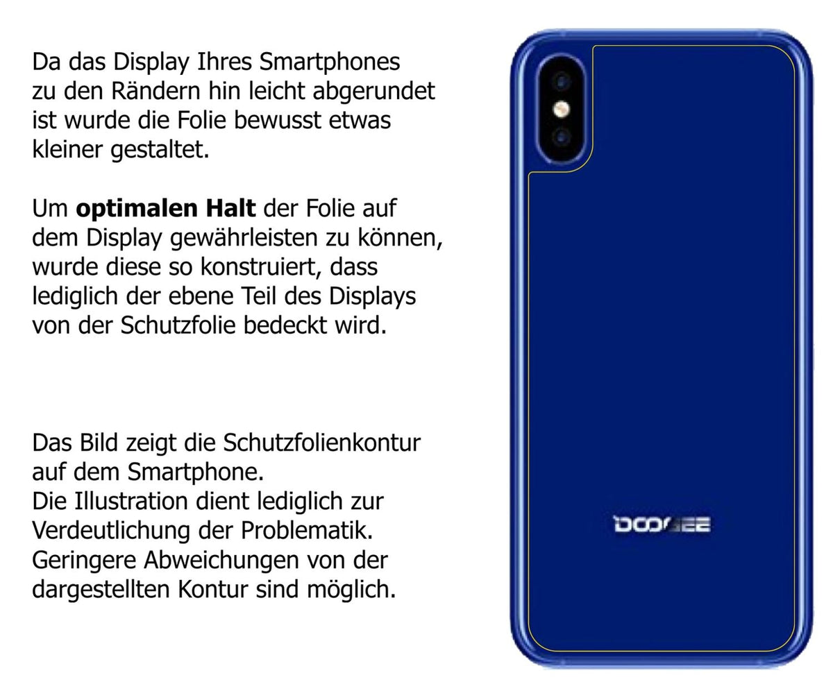 Dünne und klare Folie passend zugeschnitten für Doogee X50L Rückseite