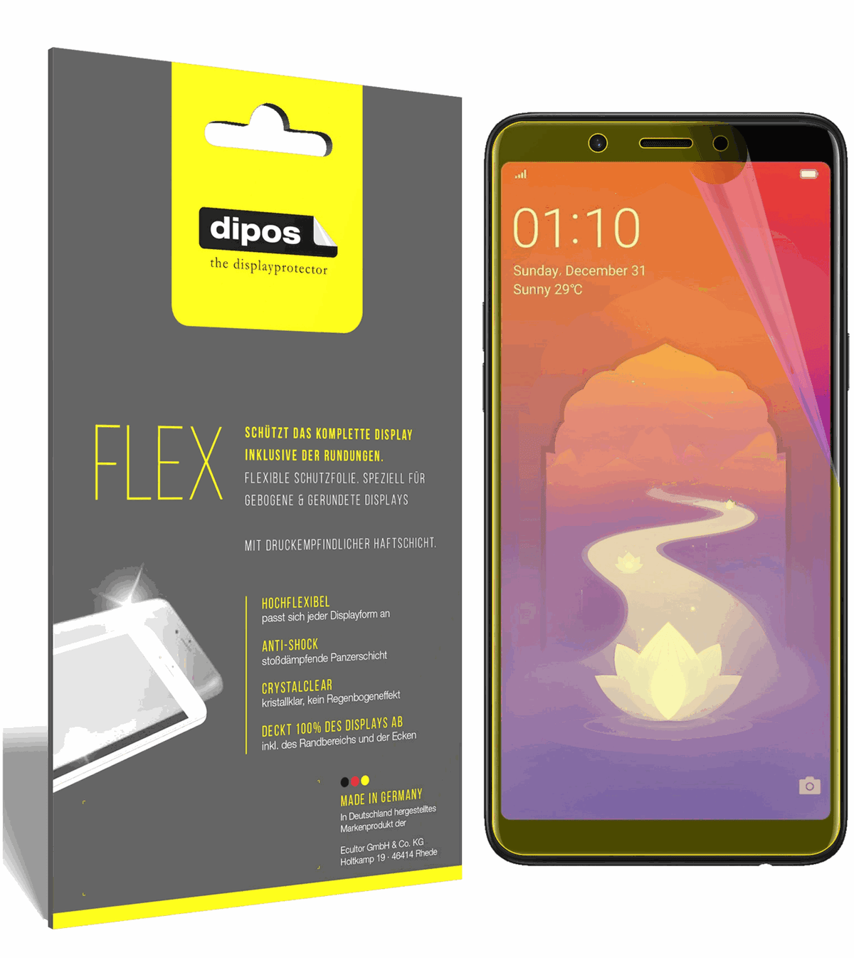 3x 3D Full Cover Schutzfolie für Oppo Realme 1