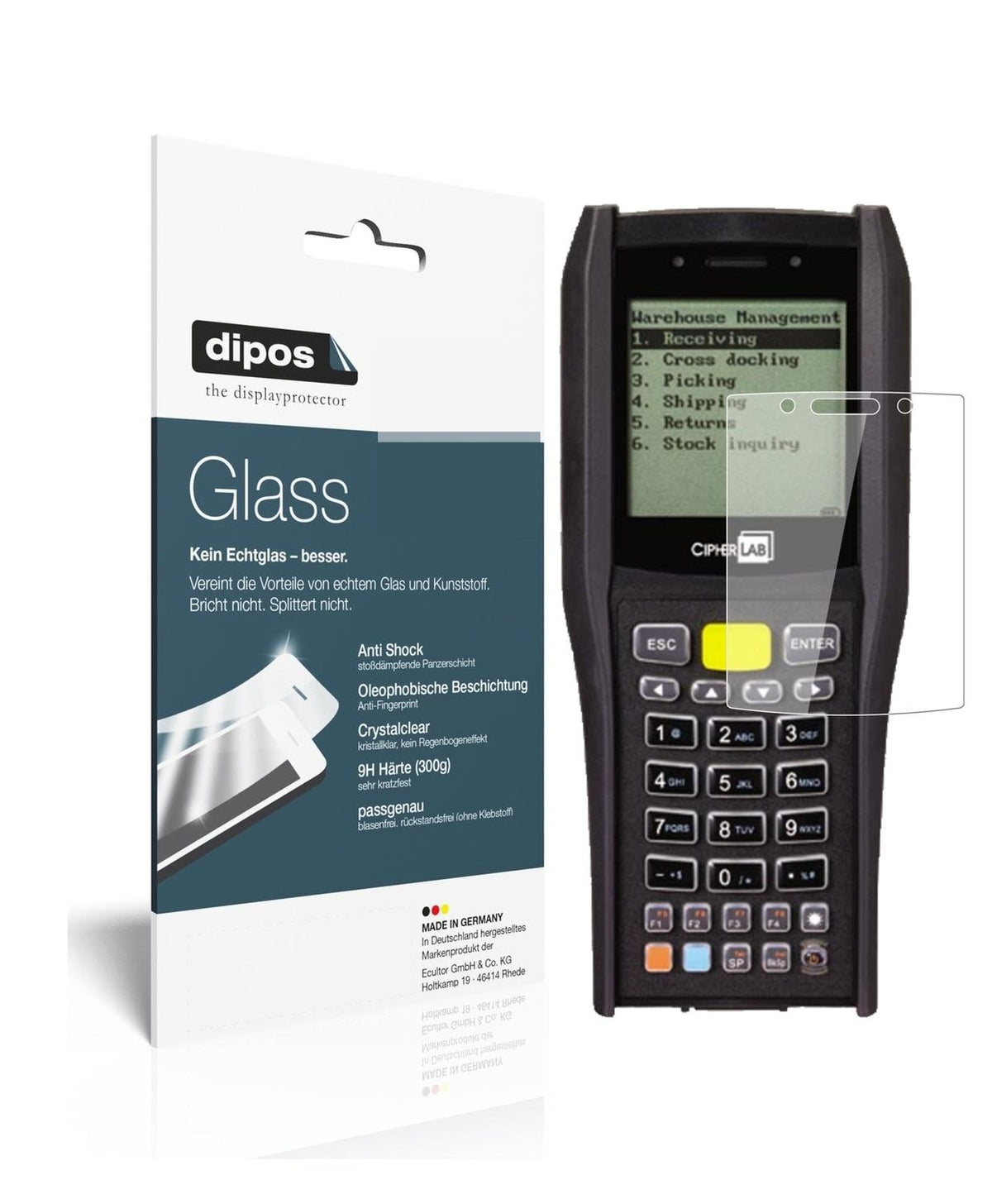 1x 9H Schutzfolie für Cipherlab 8400 Panzerfolie