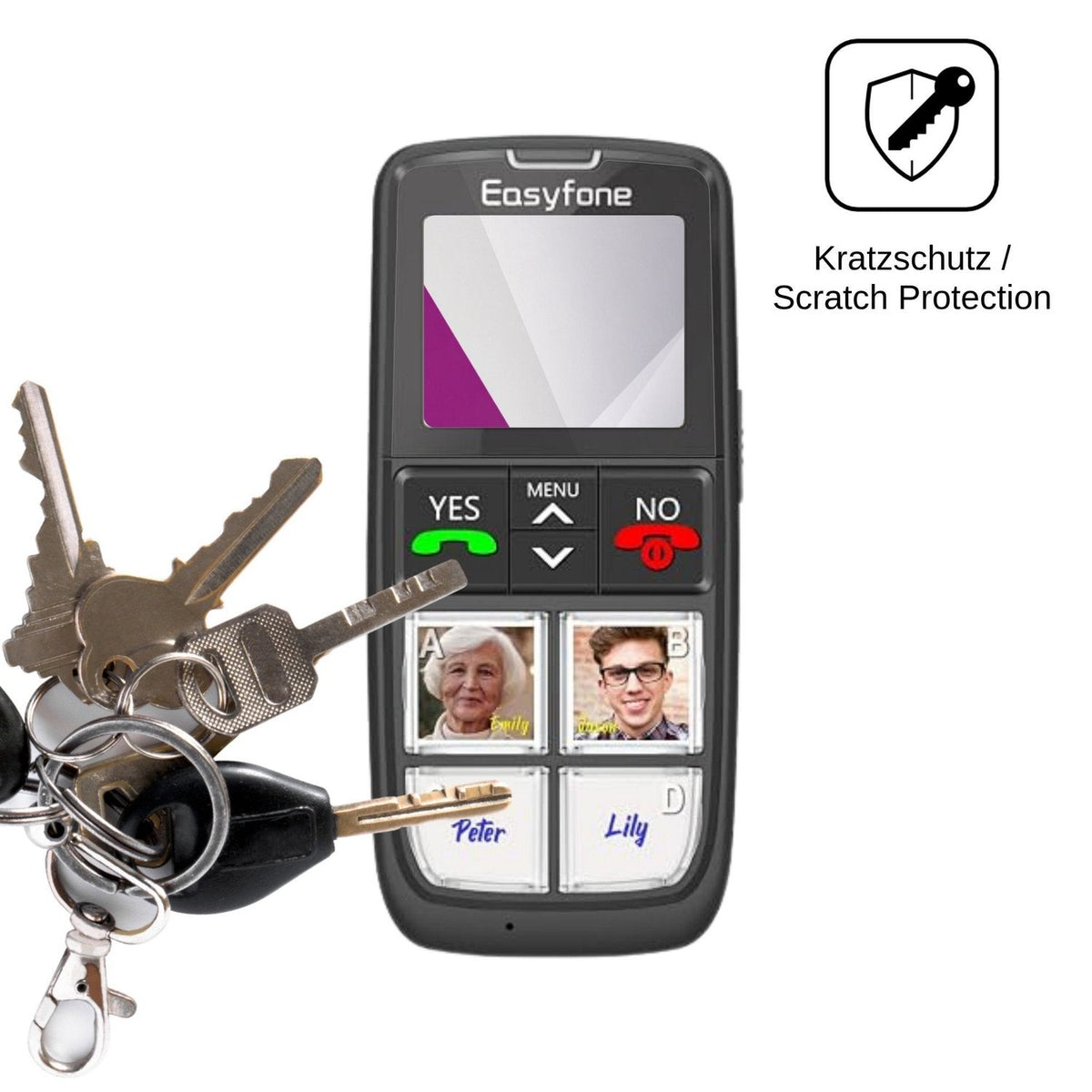4x Schutzfolie klar für Easyfone T6 4G Display-Schutzfolie