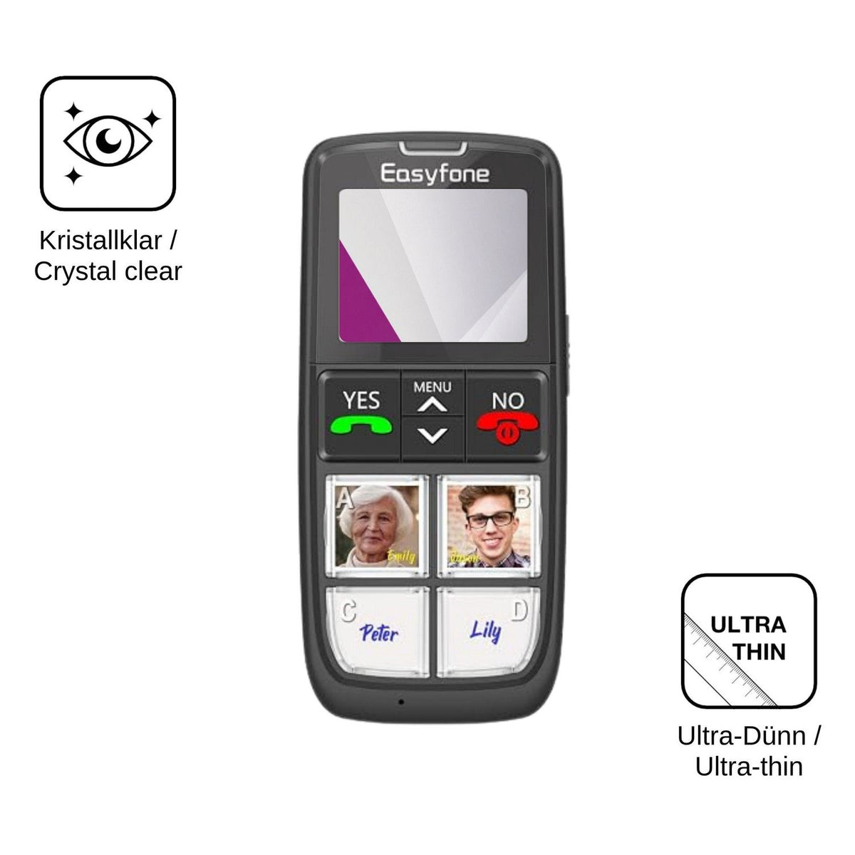 4x Schutzfolie klar für Easyfone T6 4G Display-Schutzfolie