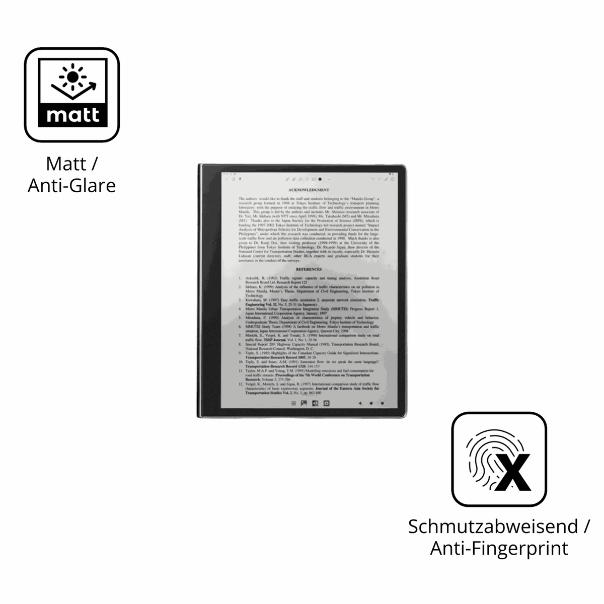 Dünne und entspiegelnde Folie passend zugeschnitten für eazeyepaper 2.0