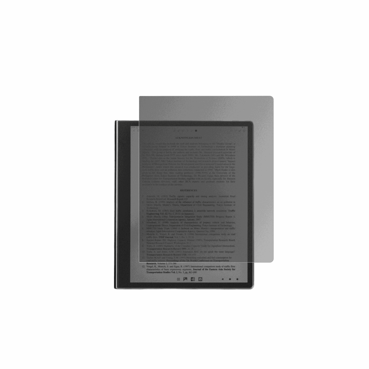 eazeyepaper 2.0 mit aufgebrachtem dipos Displayschutz, der seitliche Einblicke blockiert