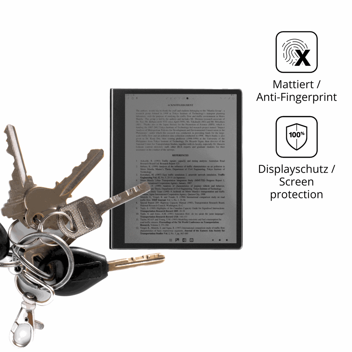 dipos Displayschutz für eazeyepaper 2.0, mattierte Oberfläche, Blickschutzfilter und perfekter Passform