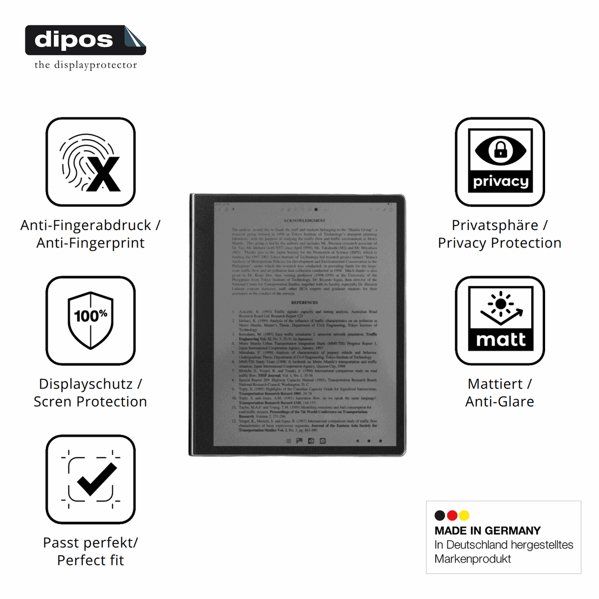 Privatsphäre-Schutz durch Sichtschutz-Folie passend zugeschnitten für eazeyepaper 2.0